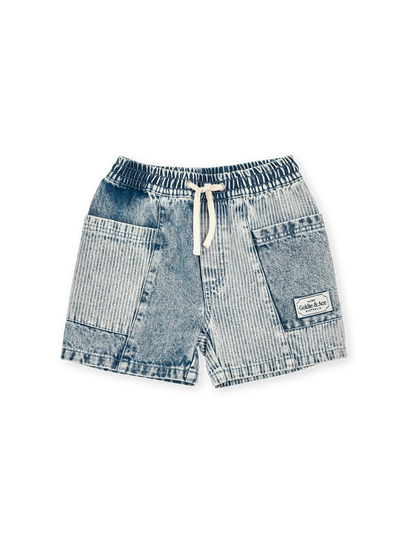 Noah Light Denim Pin Stripe Pocket Shorts