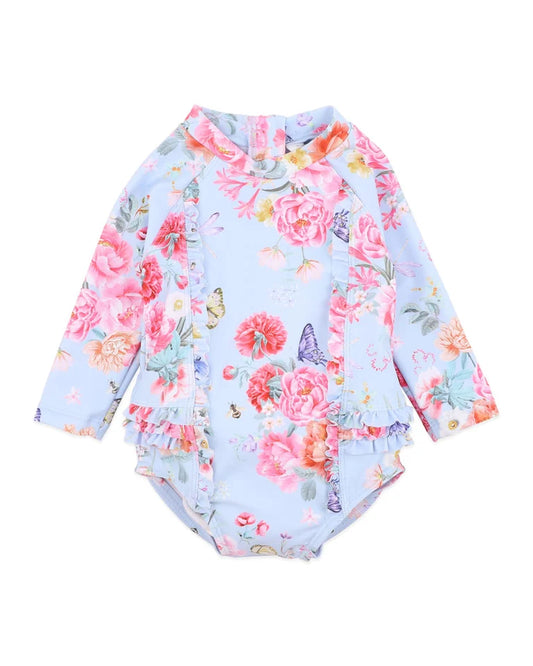 Bianca Blue Sunsuit with Aqua Nappy