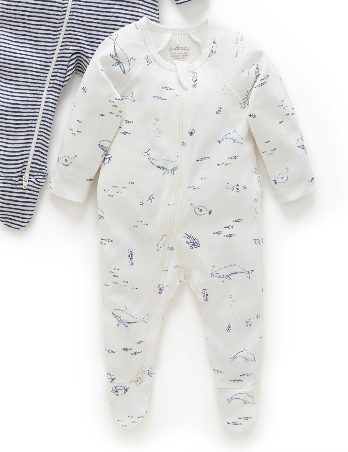 Zip Growsuit 2pk - Nautical