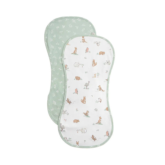 Burp Cloth Organic 2pk - Australiana