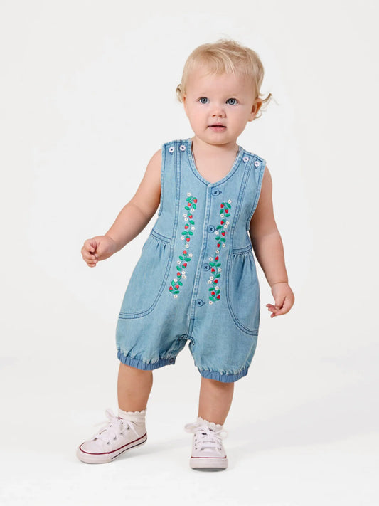 Wild Strawberry Vintage Blue Nina Romper