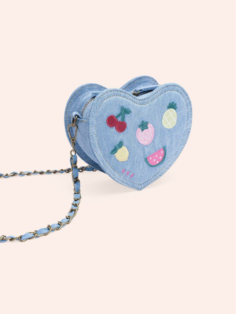 I Heart Fruit Denim Shoulder Bag