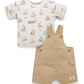 Linen Blend Overall Set