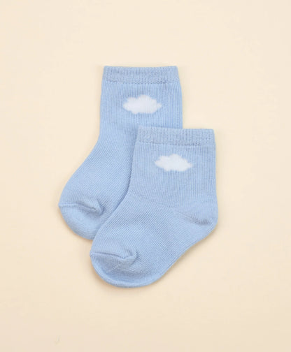 Organic Cotton Baby Socks - Blue Cloud