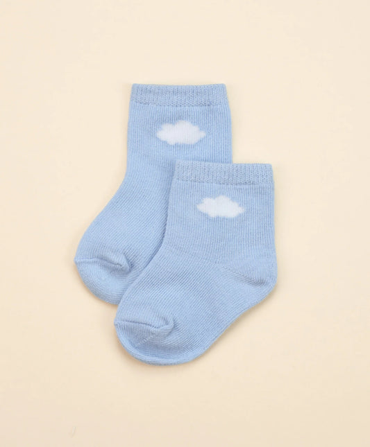 Organic Cotton Baby Socks - Blue Cloud