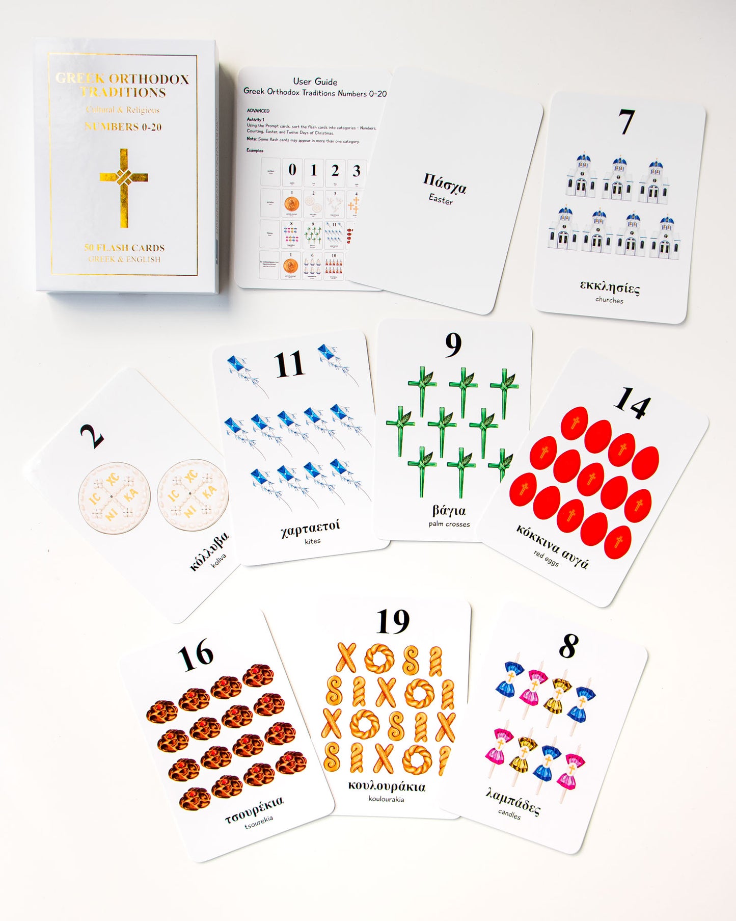 Greek Orthodox Traditions 50 Flash Cards - Numbers 0-20