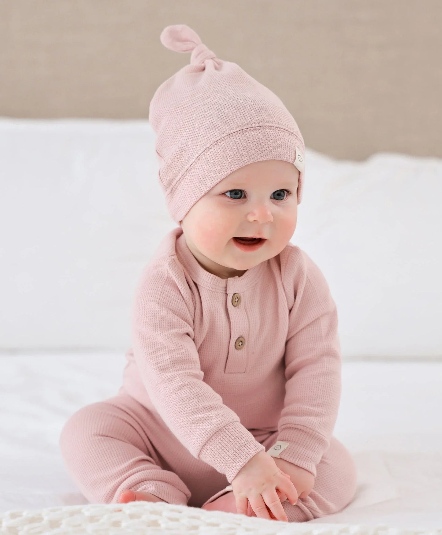 Organic Cotton Waffle Beanie - Lavender