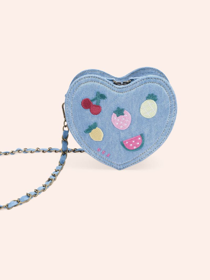 I Heart Fruit Denim Shoulder Bag