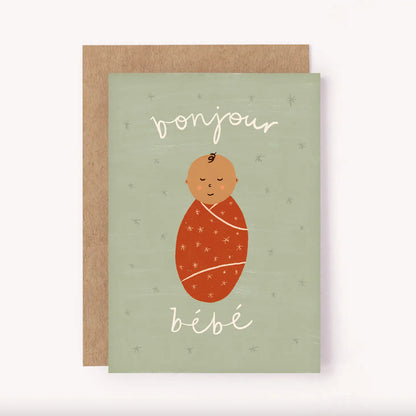 Bonjour Bebe - Hello Baby Sage Card