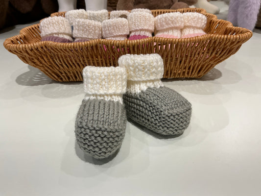 Locally Hand Knitted Aus/NZ Merino Booties - Sage