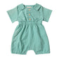 Collared Gingham Romper - Apple Green