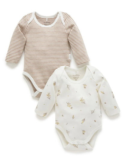 Long Sleeve Bodysuit 2pk - Wattle Bee