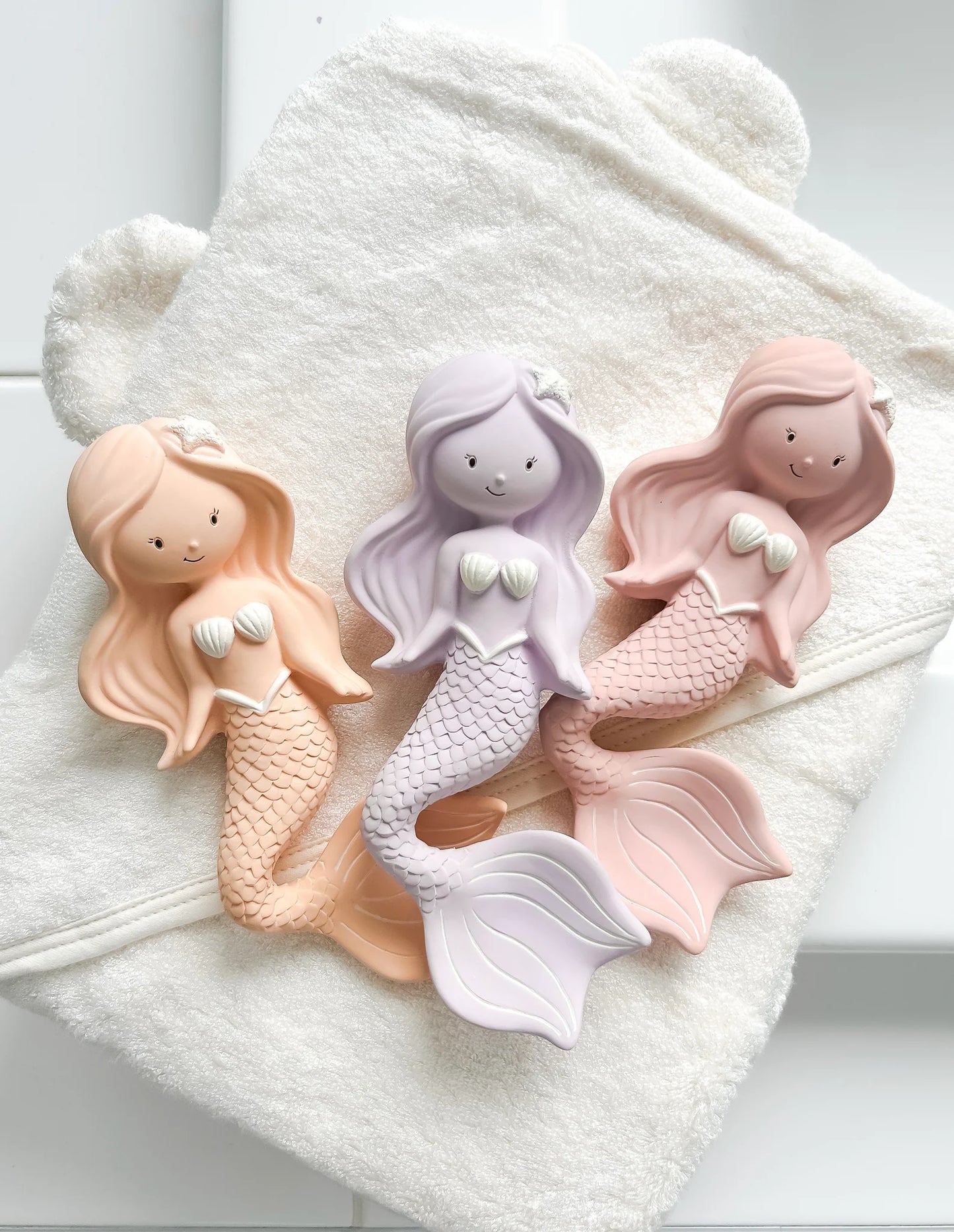 Maeve the Mermaid Rubber Teether - Peach