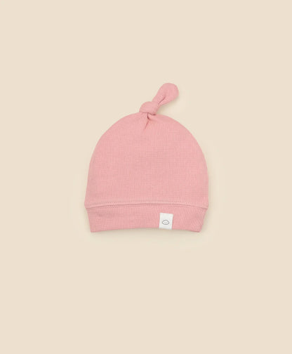 Organic Cotton Waffle Beanie - Blush Pink