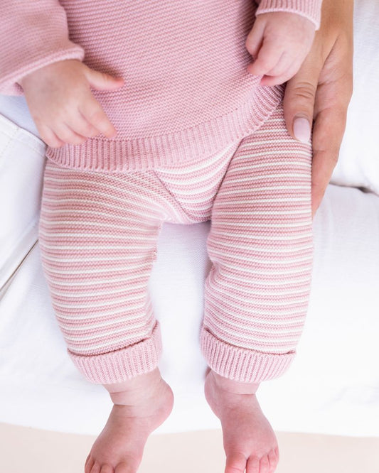 Fern Stripe Organic Knitted Leggings