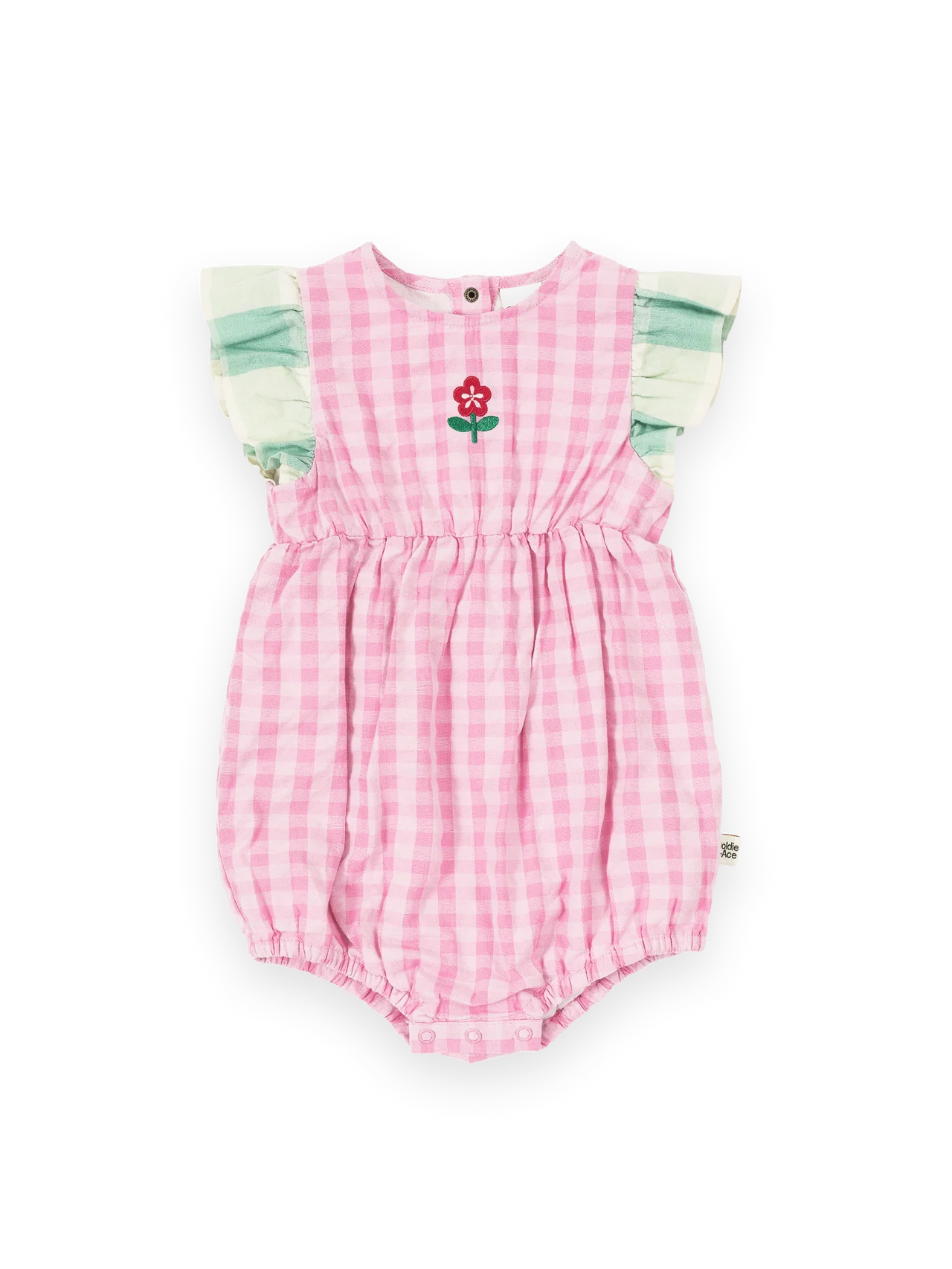 Gingham Green/Pink Lani Romper