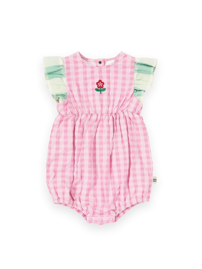 Gingham Green/Pink Lani Romper