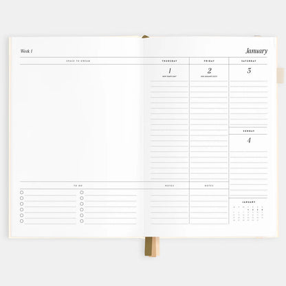 2026 A5 Vertical Planner - Creme