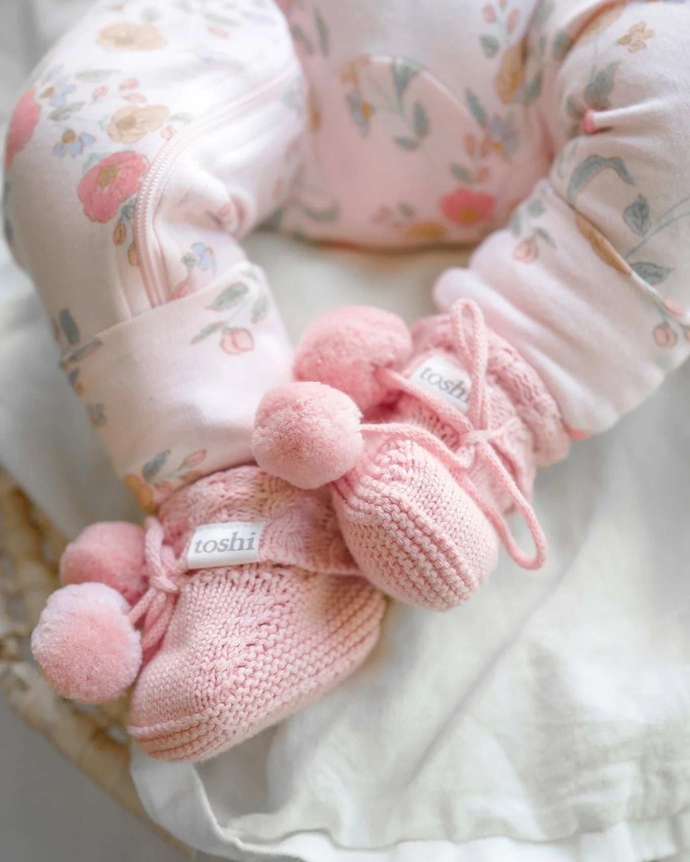 Organic Booties Yummy - Misty Rose