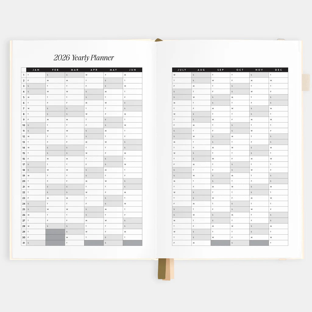 2026 A5 Vertical Planner - Creme