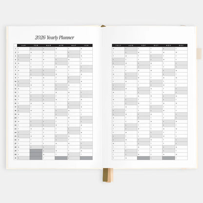 2026 A5 Vertical Planner - Creme