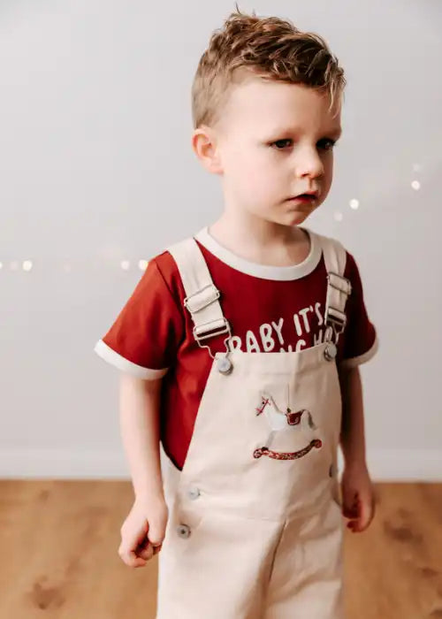 Rocking Horse Christmas Overalls