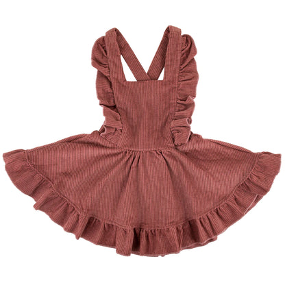 Corduroy Pinafore Dress - Carnation