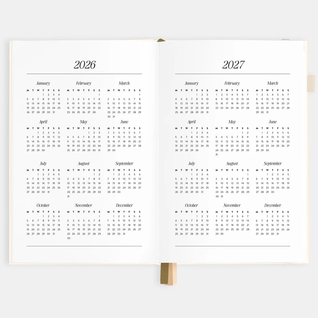 2026 A5 Vertical Planner - Creme