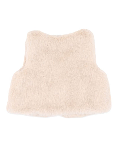 Winnie Embroidered Floral Faux Fur Vest - 4Y