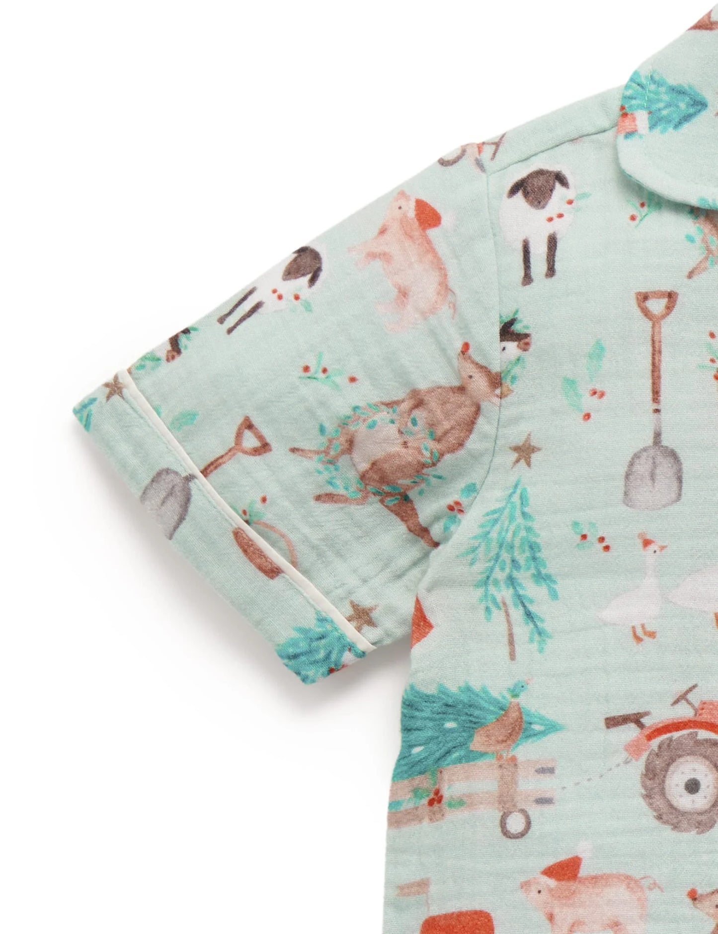 Farmyard Christmas Short Crinkle PJ Set