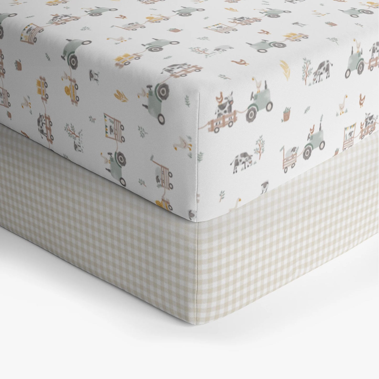 Fitted Cot Sheets 2pk - Tractor Ride