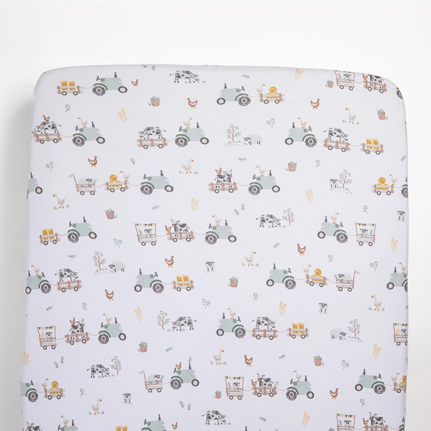 Fitted Cot Sheets 2pk - Tractor Ride