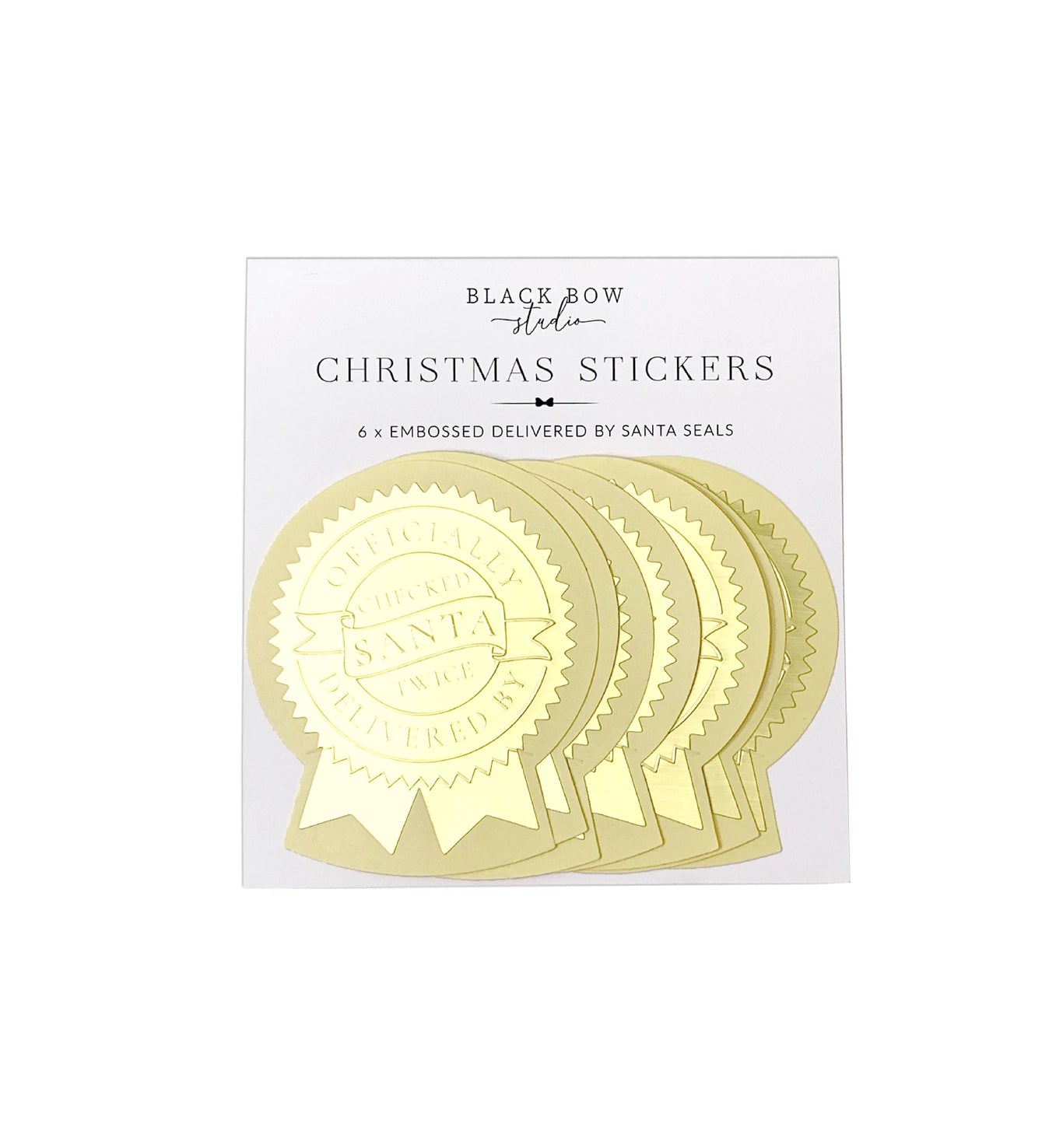 Delivered By Santa Christmas Embossed Rosette Stickers