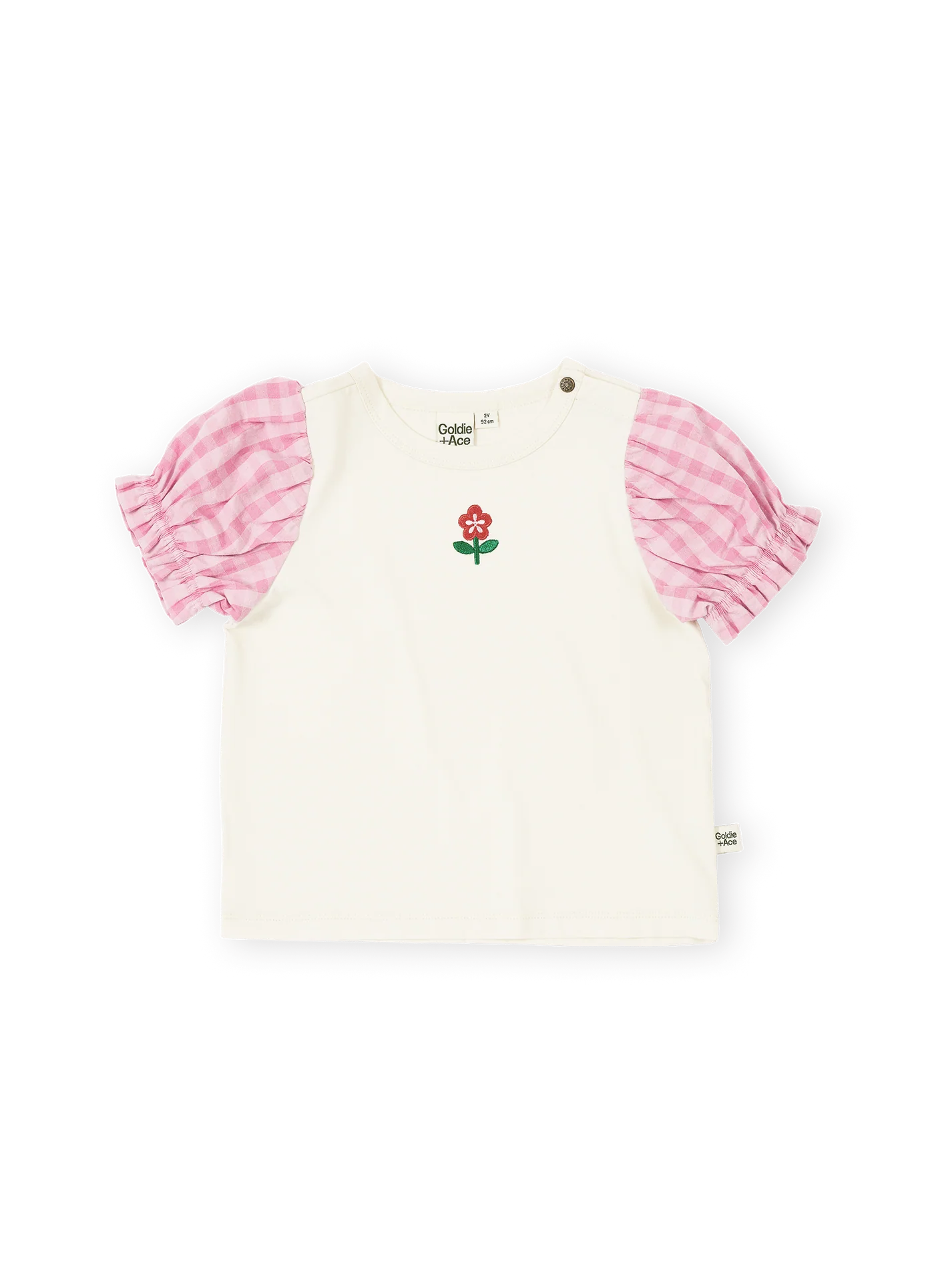 Gingham Pink Puff Sleeve Top