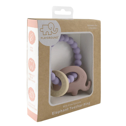Elephant Teether Ring - Pink