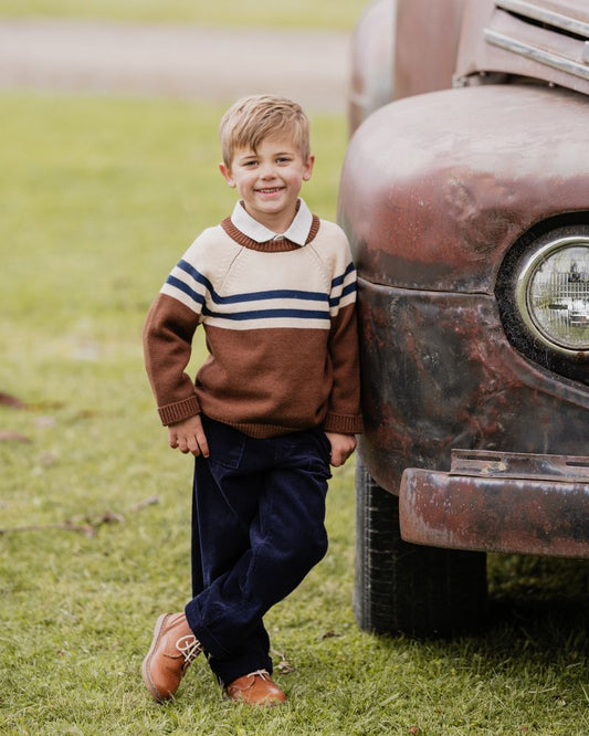 Jake Raglan Stripe Knitted Jumper