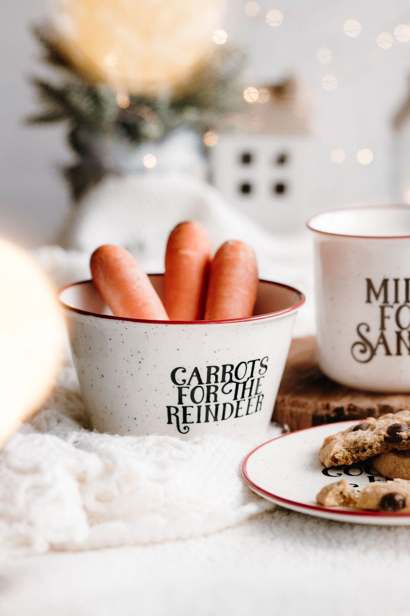 Christmas Eve Cookies, Milk & Carrots 3pc Ceramic Set