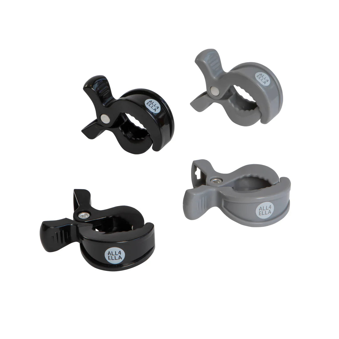 Pram Pegs 4pk - Black & Grey