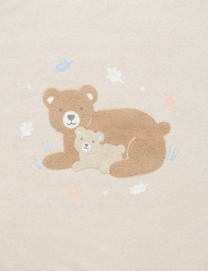 Embroidered Lined Blanket - Bear