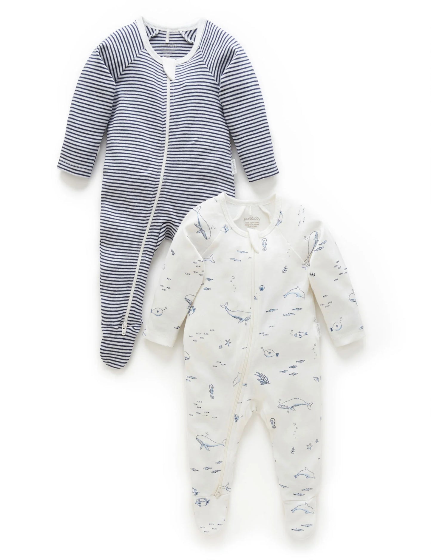 Zip Growsuit 2pk - Nautical