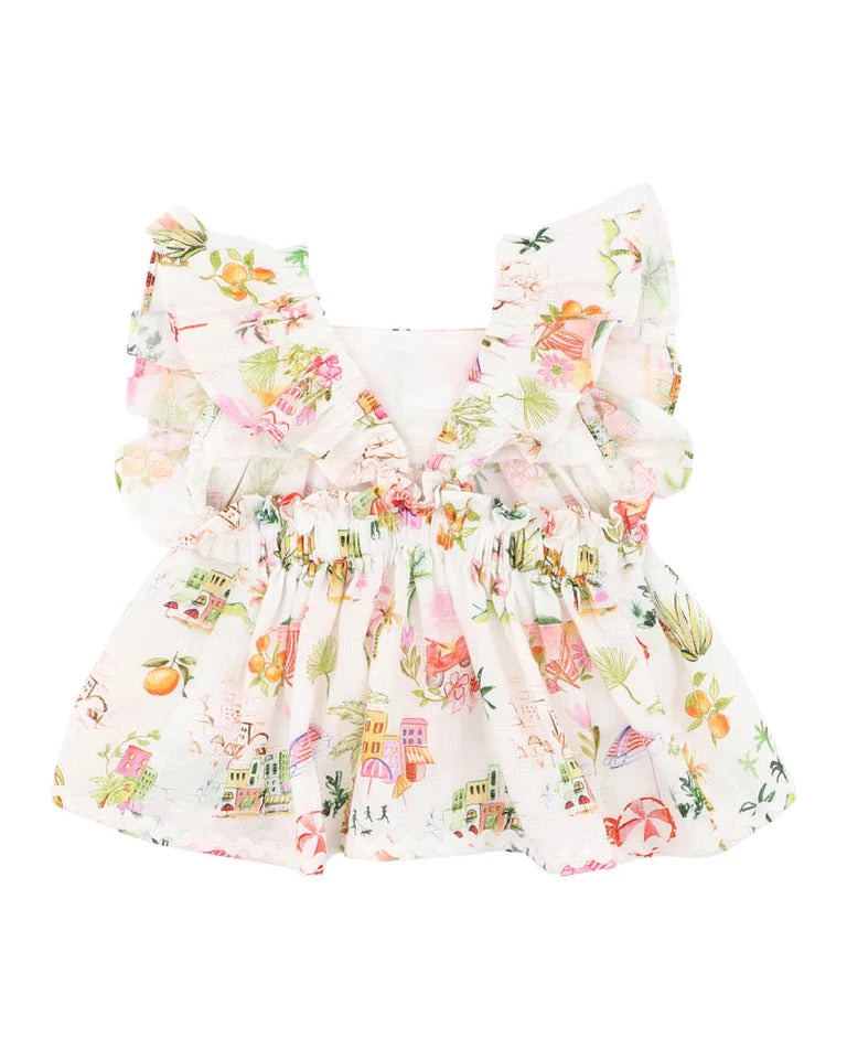 Paradiso Print Frill Top 00-2Y