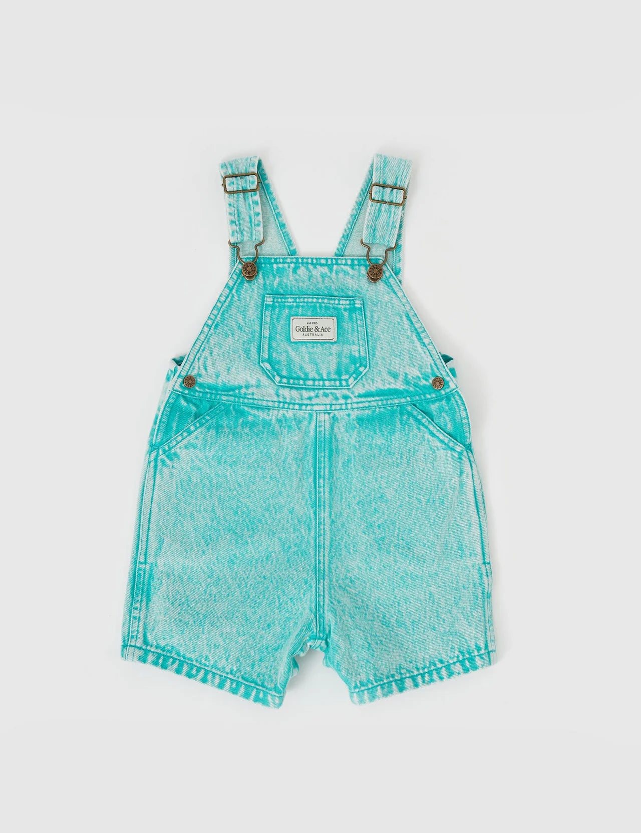 Burton Vintage Washed Denim Overalls - Turquoise