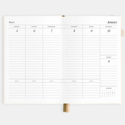 2026 A5 Vertical Planner - Creme