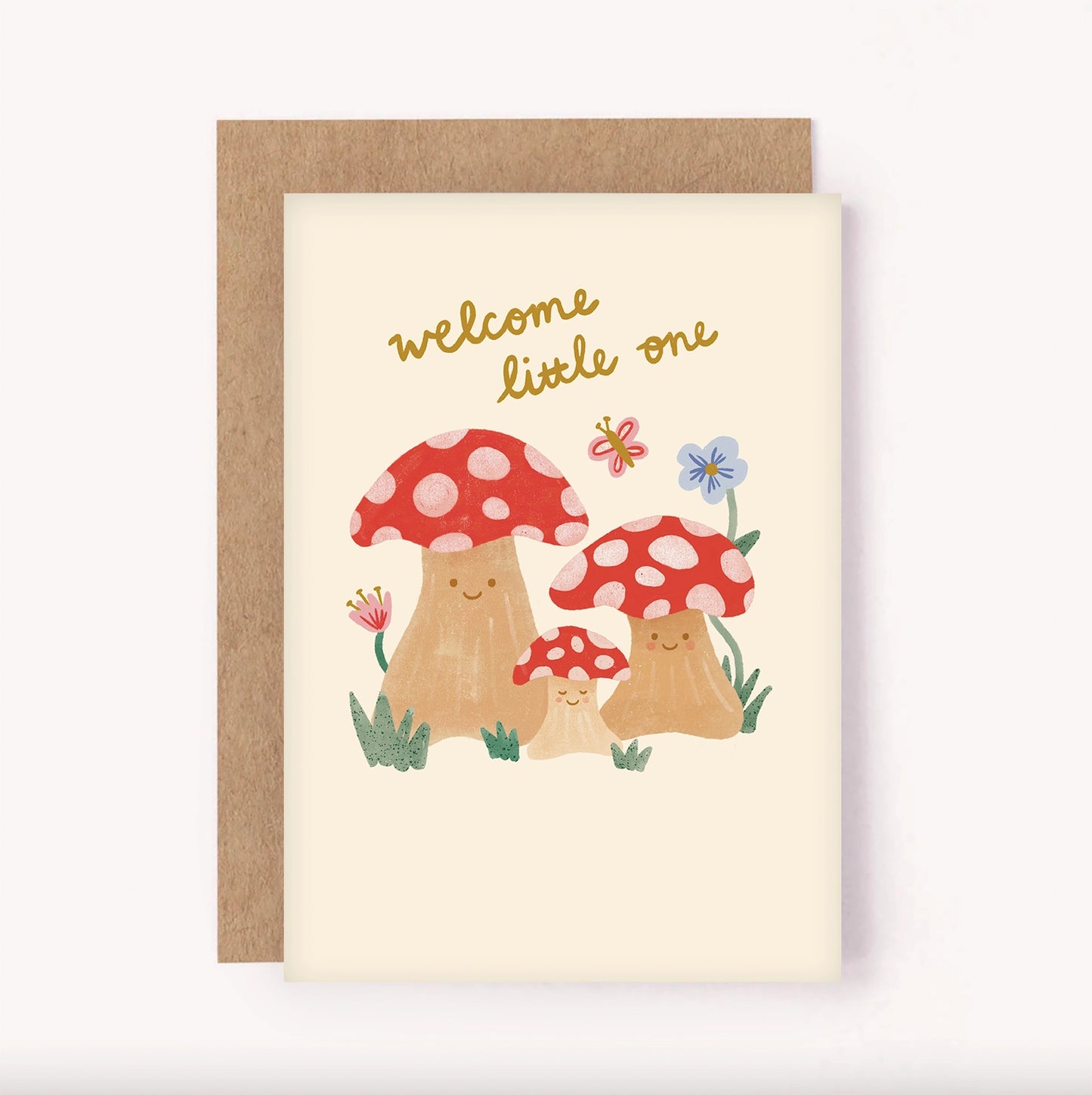 ‘Welcome Little One’ Mushroom Card