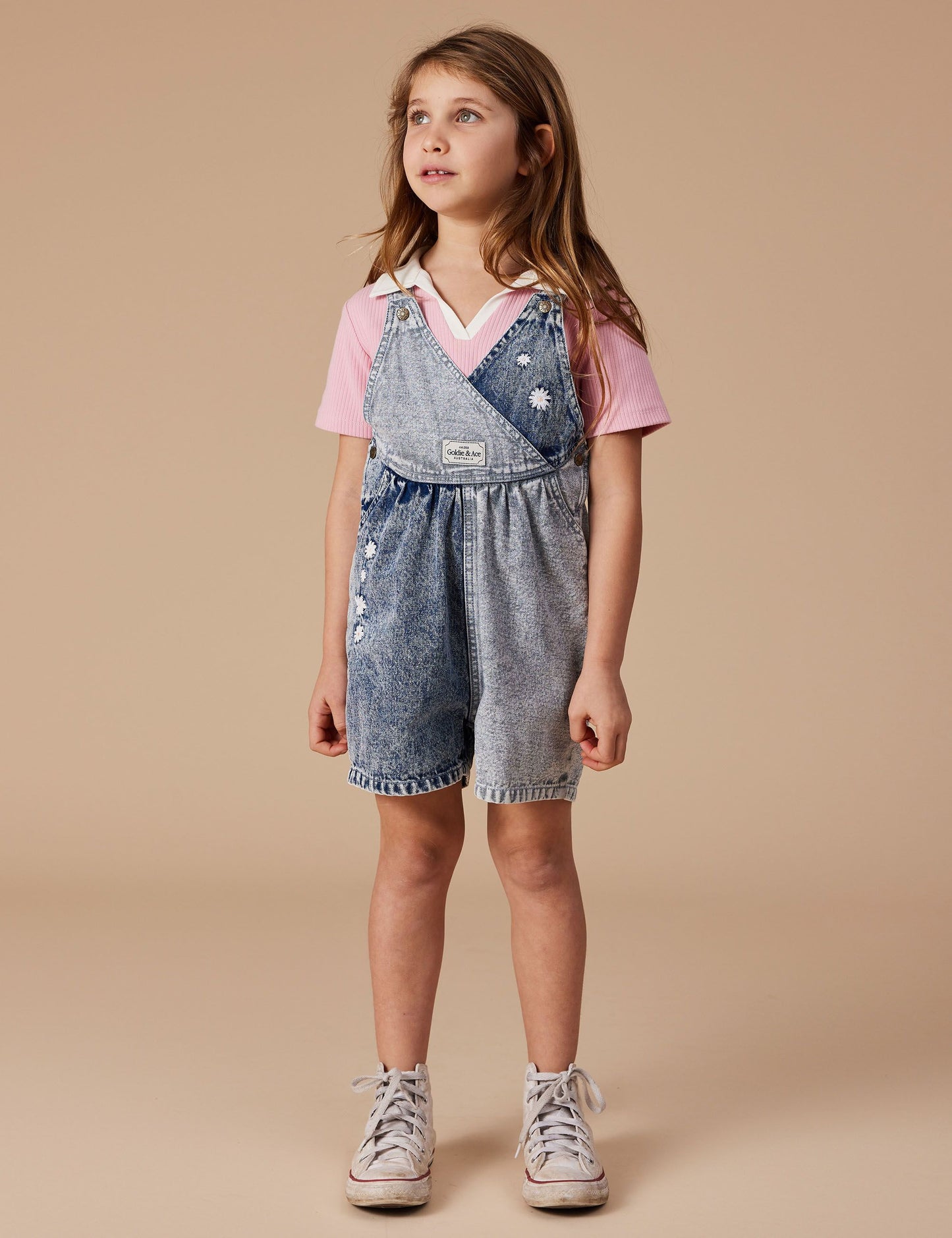 Macy Crossover Denim Shortalls - Daisy Sprinkles