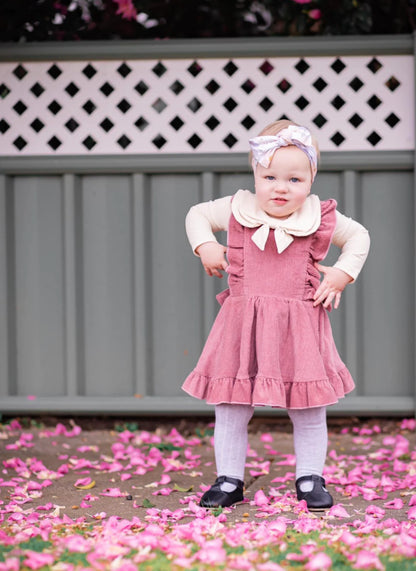 Corduroy Pinafore Dress - Carnation