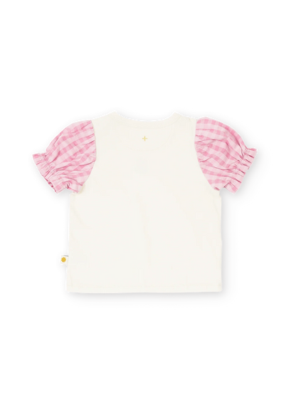 Gingham Pink Puff Sleeve Top