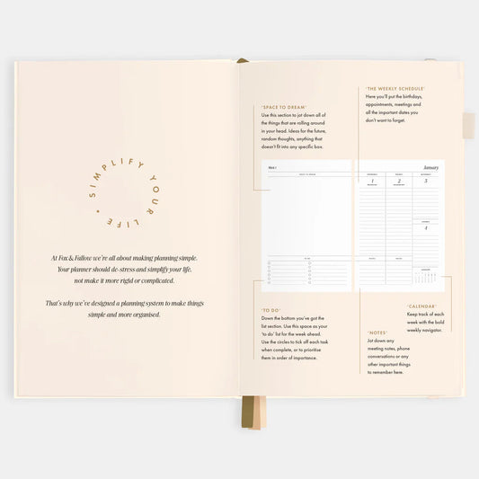 2026 A5 Vertical Planner - Creme