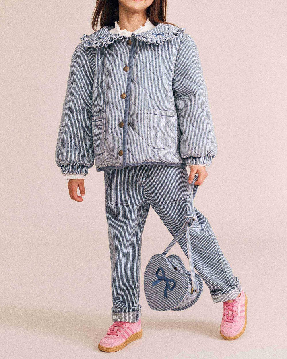 Vintage Bow Collar Denim Jacket