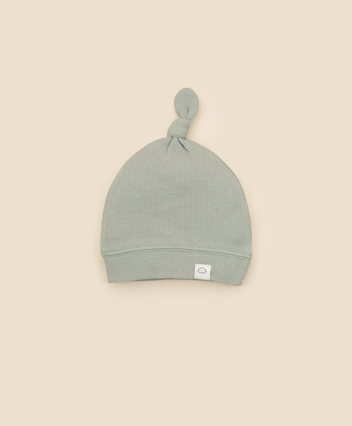 Organic Cotton Waffle Beanie - Sage